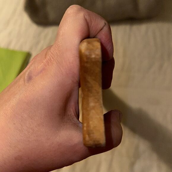 Vintage Handmade Chiseled Wood “Merry Christmas” Sign Tan Red Green - Picture 10 of 10